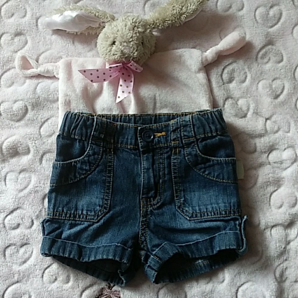 Children's Place Blue Denim Baby Girl Shorts Size 24 Months Adjustable Waist